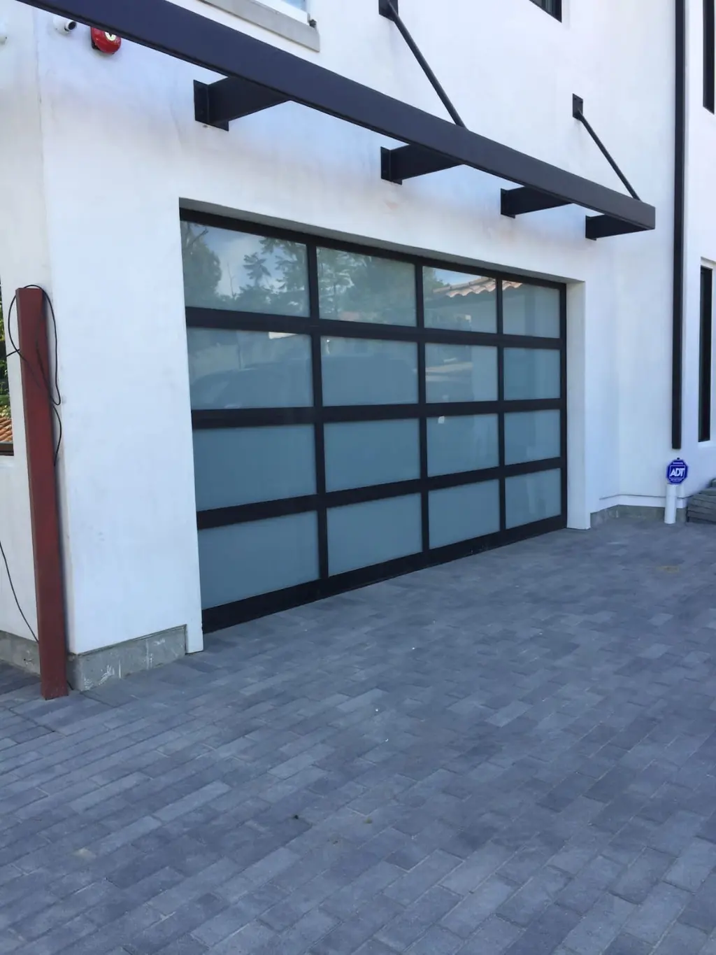 Modern glass garage door