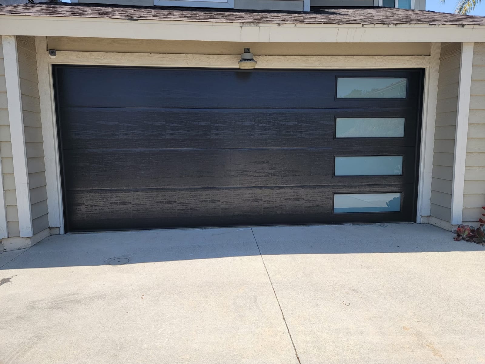 Charcoal insulated garage door
