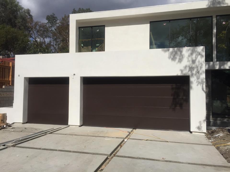 Modern dark garage doors